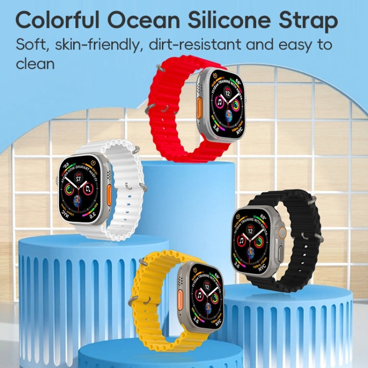 For Apple Watch SE 44mm ZGA Ocean Silicone Watch Band(White) - Watch Bands by ZGA | Online Shopping South Africa | PMC Jewellery