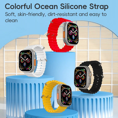 For Apple Watch SE 2022 44mm ZGA Ocean Silicone Watch Band(Black) - Watch Bands by ZGA | Online Shopping South Africa | PMC Jewellery