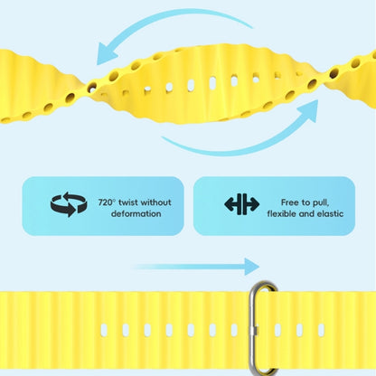 For Apple Watch Series 3 42mm ZGA Ocean Silicone Watch Band(Yellow) - Watch Bands by ZGA | Online Shopping South Africa | PMC Jewellery