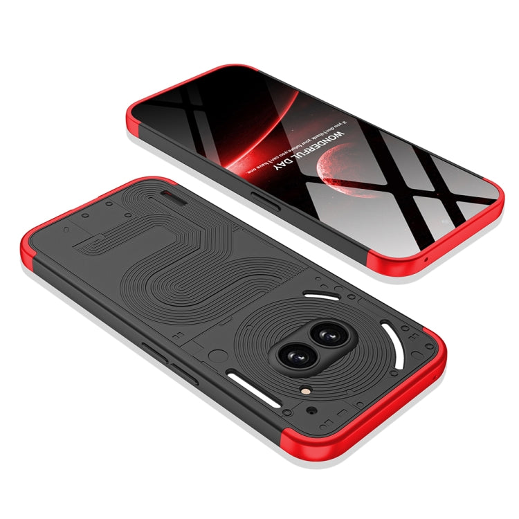 For Nothing Phone 2a GKK Three Stage Splicing Full Coverage PC Phone Case(Black Red) - More Brand by GKK | Online Shopping South Africa | PMC Jewellery | Buy Now Pay Later Mobicred