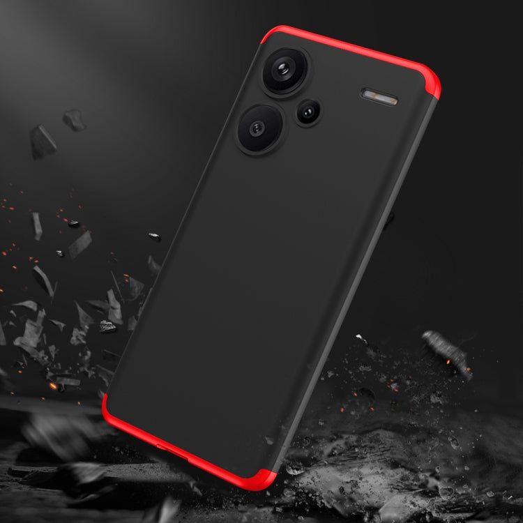 For Xiaomi Redmi Note 13 Pro+ 5G GKK Three Stage Splicing Full Coverage PC Phone Case(Black Red) - Xiaomi Cases by GKK | Online Shopping South Africa | PMC Jewellery | Buy Now Pay Later Mobicred