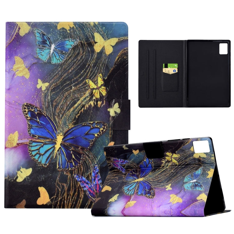 For Lenovo Tab M11/ Xiaoxin Pad 11 2024 Voltage Painted Smart Leather Tablet Case(Gold Butterflies) - Lenovo by PMC Jewellery | Online Shopping South Africa | PMC Jewellery | Buy Now Pay Later Mobicred