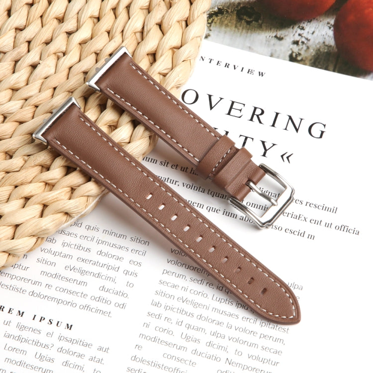 For Honor Band 9 Genuine Leather Watch Band(Brown) - Watch Bands by PMC Jewellery | Online Shopping South Africa | PMC Jewellery