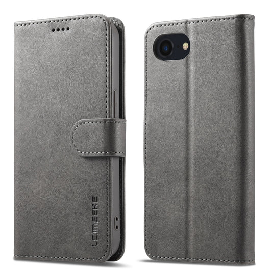 LC.IMEEKE Calf Texture Horizontal Flip Leather Case For iPhone SE 2024(Grey) - More iPhone Cases by LC.IMEEKE | Online Shopping South Africa | PMC Jewellery | Buy Now Pay Later Mobicred