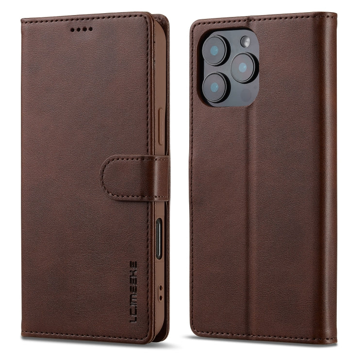 LC.IMEEKE Calf Texture Horizontal Flip Leather Case For iPhone 16 Pro Max(Brown) - iPhone 16 Pro Max Cases by LC.IMEEKE | Online Shopping South Africa | PMC Jewellery | Buy Now Pay Later Mobicred