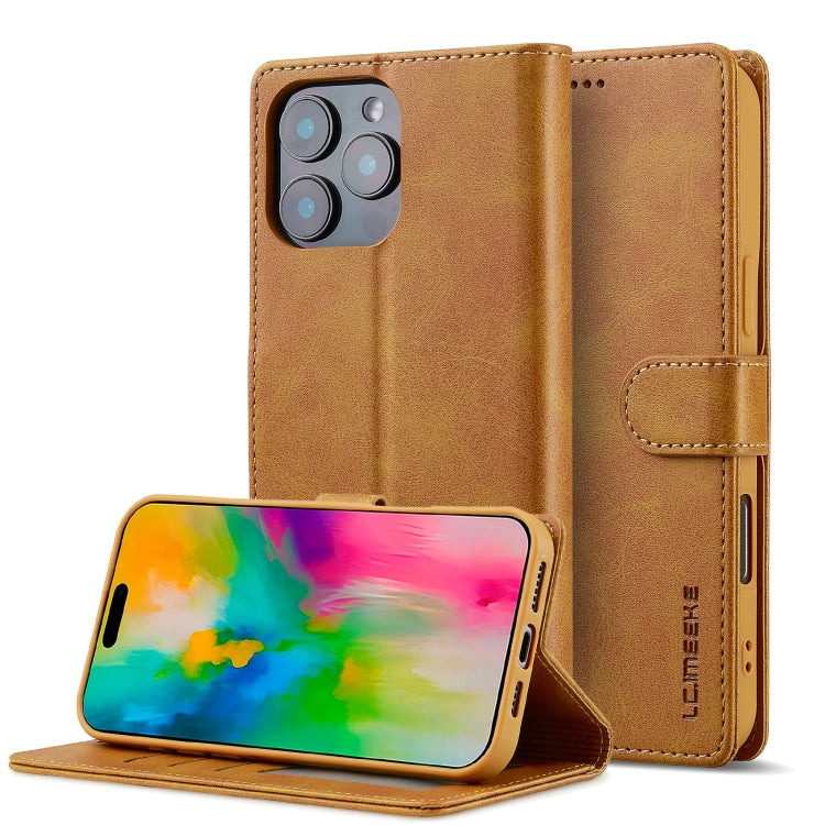 LC.IMEEKE Calf Texture Horizontal Flip Leather Case For iPhone 16 Pro Max(Yellow) - iPhone 16 Pro Max Cases by LC.IMEEKE | Online Shopping South Africa | PMC Jewellery | Buy Now Pay Later Mobicred