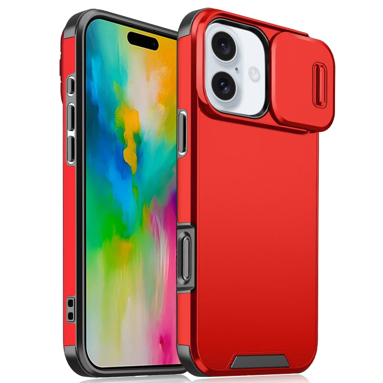 For iPhone 16 Plus Sliding Camshield TPU + PC Phone Case(Red) - iPhone 16 Plus Cases by PMC Jewellery | Online Shopping South Africa | PMC Jewellery | Buy Now Pay Later Mobicred