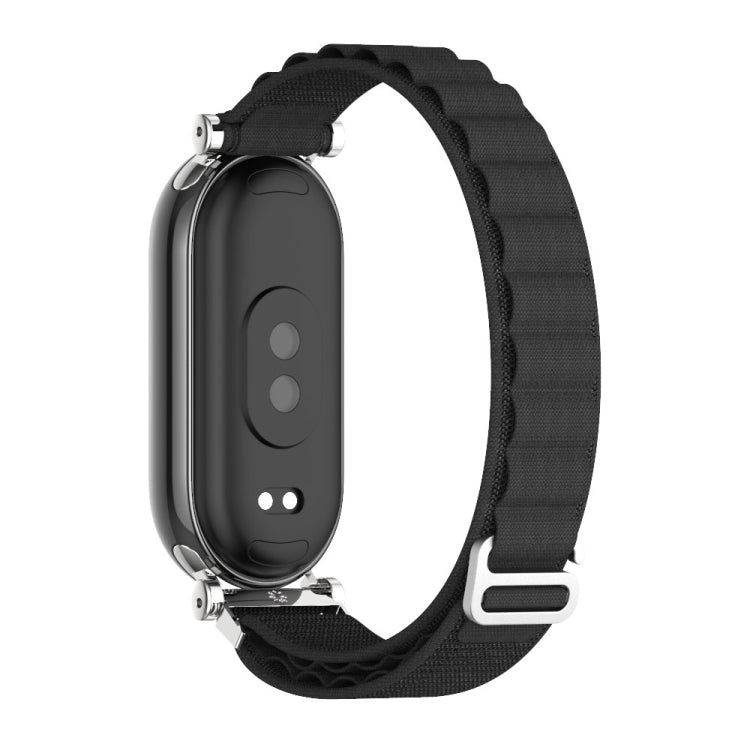 For Xiaomi Mi Band 8 Mijobs GT4 Nylon Breathable Watch Band(Black Silver) - Watch Bands by MIJOBS | Online Shopping South Africa | PMC Jewellery