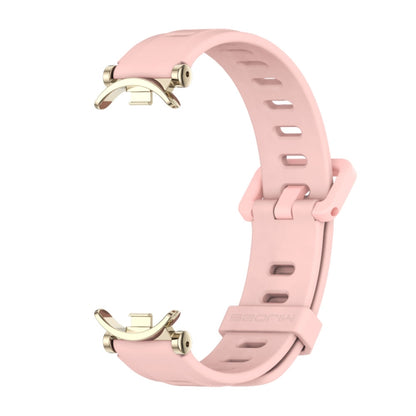 For Xiaomi Mi Band 8 Mijobs GT4 Flat Hole Silicone Watch Band(Pink Light Gold) - Watch Bands by MIJOBS | Online Shopping South Africa | PMC Jewellery