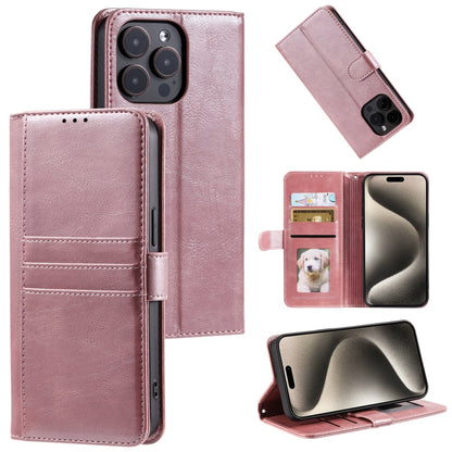 For iPhone 16 Pro Max Simple 6-Card Wallet Leather Phone Case(Rose Gold) - iPhone 16 Pro Max Cases by PMC Jewellery | Online Shopping South Africa | PMC Jewellery | Buy Now Pay Later Mobicred