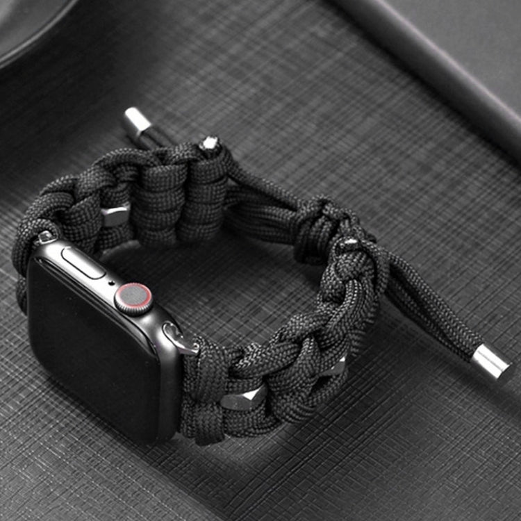 For Apple Watch Ultra 2 49mm Screw Nut Braided Paracord Watch Band(Black) - Watch Bands by PMC Jewellery | Online Shopping South Africa | PMC Jewellery | Buy Now Pay Later Mobicred