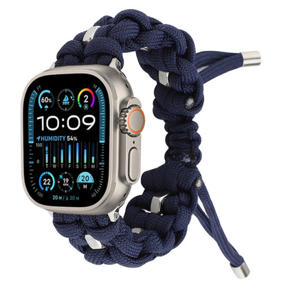 For Apple Watch Ultra 49mm Screw Nut Braided Paracord Watch Band(Blue) - Watch Bands by PMC Jewellery | Online Shopping South Africa | PMC Jewellery | Buy Now Pay Later Mobicred