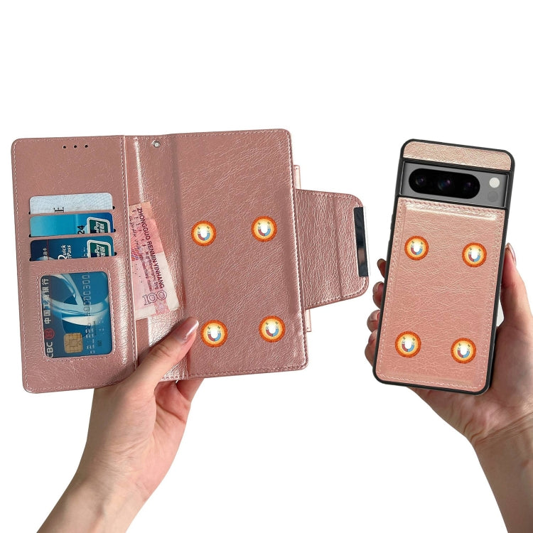 For Google Pixel 9 Pro XL Multifunctional 7-Card Wallet Leather Phone Case(Rose Gold) - Google Cases by PMC Jewellery | Online Shopping South Africa | PMC Jewellery | Buy Now Pay Later Mobicred