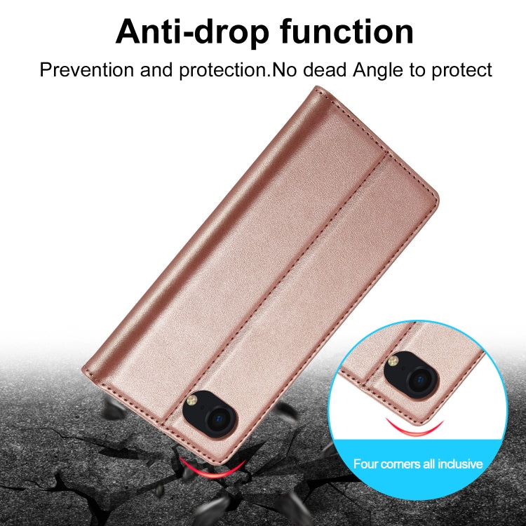 For iPhone SE 2024 LC.IMEEKE Strong Magnetic Leather Phone Case with Holder & Card Slots & Wallet(Rose Gold) - More iPhone Cases by LC.IMEEKE | Online Shopping South Africa | PMC Jewellery | Buy Now Pay Later Mobicred