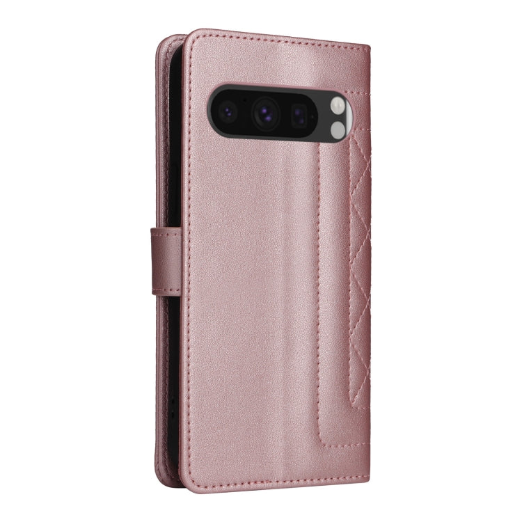 For Google Pixel 9 Diamond Lattice Leather Flip Phone Case(Rose Gold) - Google Cases by PMC Jewellery | Online Shopping South Africa | PMC Jewellery | Buy Now Pay Later Mobicred