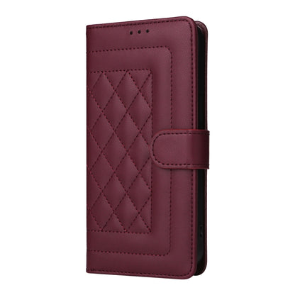 For Google Pixel 9 Diamond Lattice Leather Flip Phone Case(Wine Red) - Google Cases by PMC Jewellery | Online Shopping South Africa | PMC Jewellery | Buy Now Pay Later Mobicred