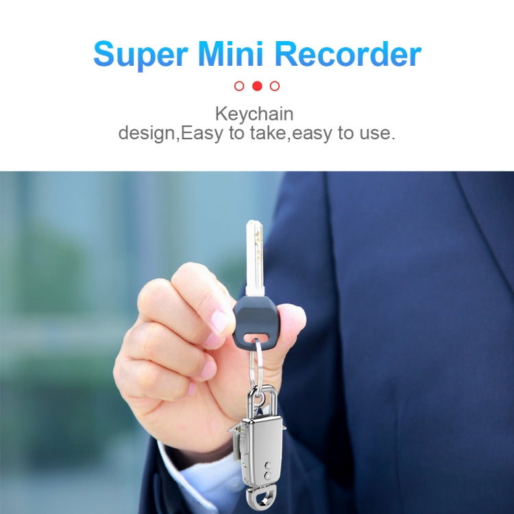 JNN S20 Zinc Alloy Keychain Voice Recorder, Memory:8GB(Silver) - Other Style by JNN | Online Shopping South Africa | PMC Jewellery | Buy Now Pay Later Mobicred