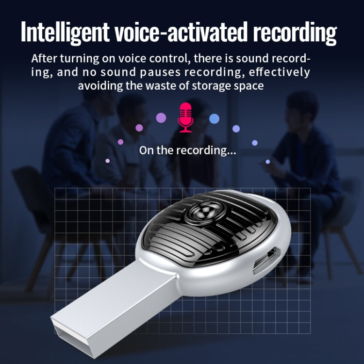 JNN S13 Zinc Alloy U-disk Voice Recorder, Memory:4GB(Silver) - U-Disk Recorder by JNN | Online Shopping South Africa | PMC Jewellery | Buy Now Pay Later Mobicred