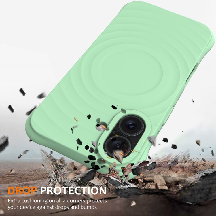 For iPhone 16 Plus Wave Texture MagSafe Magnetic Liquid Silicone Phone Case(Green) - iPhone 16 Plus Cases by PMC Jewellery | Online Shopping South Africa | PMC Jewellery | Buy Now Pay Later Mobicred