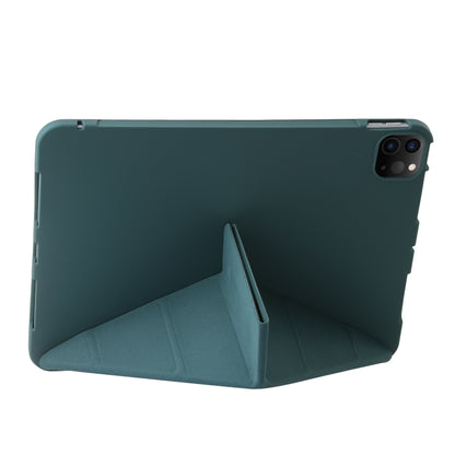 For iPad Pro 11 2024 TPU Deformation Flip Leather Tablet Case with Holder(Dark Green) - iPad Pro 11 2024 Cases by PMC Jewellery | Online Shopping South Africa | PMC Jewellery | Buy Now Pay Later Mobicred