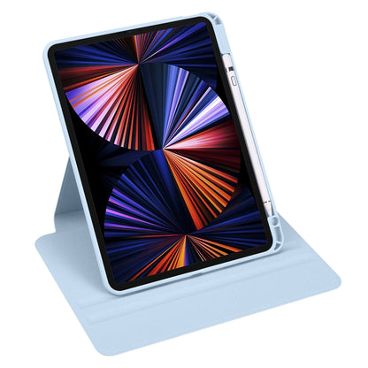 For iPad Air 11 2024 Acrylic 360 Degree Rotation Holder Leather Tablet Case(Ice Blue) - iPad Air 11 2024 Cases by PMC Jewellery | Online Shopping South Africa | PMC Jewellery | Buy Now Pay Later Mobicred