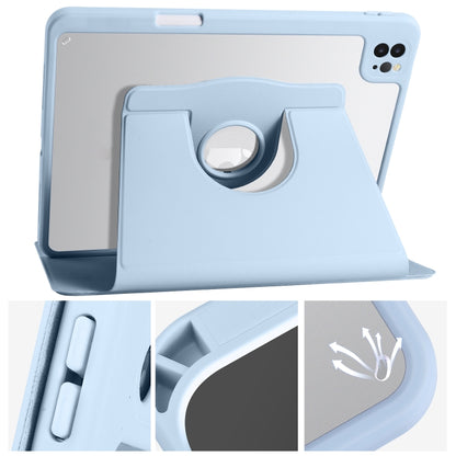 For iPad Air 11 2024 Acrylic 360 Degree Rotation Holder Leather Tablet Case(Ice Blue) - iPad Air 11 2024 Cases by PMC Jewellery | Online Shopping South Africa | PMC Jewellery | Buy Now Pay Later Mobicred