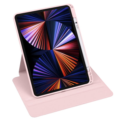 For iPad Air 11 2024 Acrylic 360 Degree Rotation Holder Leather Tablet Case(Sand Pink) - iPad Air 11 2024 Cases by PMC Jewellery | Online Shopping South Africa | PMC Jewellery | Buy Now Pay Later Mobicred