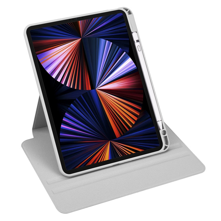 For iPad Air 11 2024 Acrylic 360 Degree Rotation Holder Leather Tablet Case(Fog Grey) - iPad Air 11 2024 Cases by PMC Jewellery | Online Shopping South Africa | PMC Jewellery | Buy Now Pay Later Mobicred