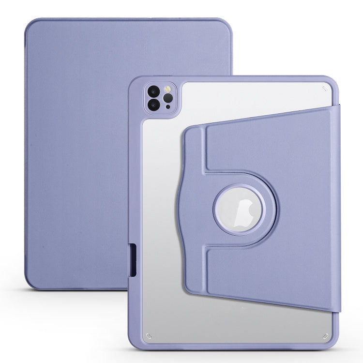 For iPad Air 11 2024 Acrylic 360 Degree Rotation Holder Leather Tablet Case(Lavender Purple) - iPad Air 11 2024 Cases by PMC Jewellery | Online Shopping South Africa | PMC Jewellery | Buy Now Pay Later Mobicred