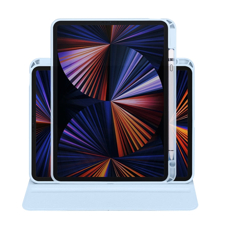 For iPad Pro 11 2024 Acrylic 360 Degree Rotation Holder Leather Tablet Case(Ice Blue) - iPad Pro 11 2024 Cases by PMC Jewellery | Online Shopping South Africa | PMC Jewellery | Buy Now Pay Later Mobicred