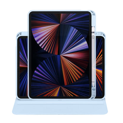 For iPad Pro 11 2024 Acrylic 360 Degree Rotation Holder Leather Tablet Case(Ice Blue) - iPad Pro 11 2024 Cases by PMC Jewellery | Online Shopping South Africa | PMC Jewellery | Buy Now Pay Later Mobicred