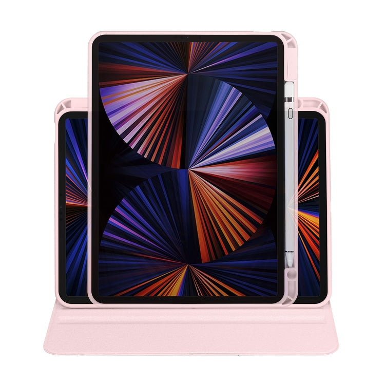 For iPad Pro 11 2024 Acrylic 360 Degree Rotation Holder Leather Tablet Case(Sand Pink) - iPad Pro 11 2024 Cases by PMC Jewellery | Online Shopping South Africa | PMC Jewellery | Buy Now Pay Later Mobicred
