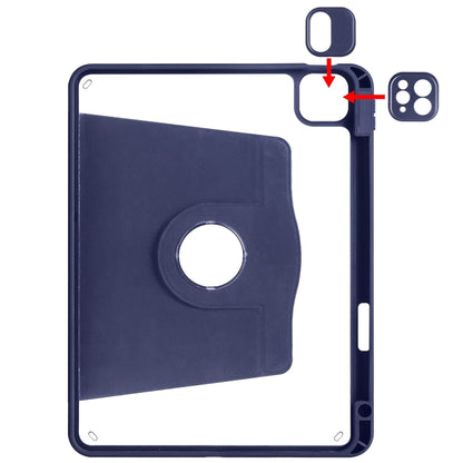 For iPad Pro 11 2024 Acrylic 360 Degree Rotation Holder Leather Tablet Case(Dark Blue) - iPad Pro 11 2024 Cases by PMC Jewellery | Online Shopping South Africa | PMC Jewellery | Buy Now Pay Later Mobicred