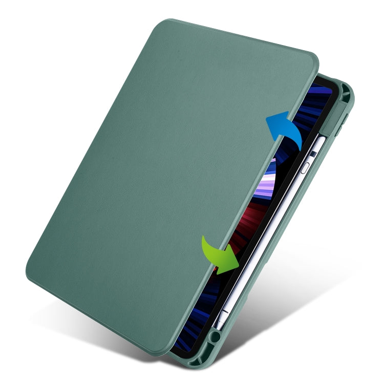 For iPad Pro 11 2024 Acrylic 360 Degree Rotation Holder Leather Tablet Case(Pine Green) - iPad Pro 11 2024 Cases by PMC Jewellery | Online Shopping South Africa | PMC Jewellery | Buy Now Pay Later Mobicred