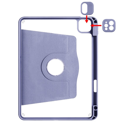 For iPad Pro 11 2024 Acrylic 360 Degree Rotation Holder Leather Tablet Case(Lavender Purple) - iPad Pro 11 2024 Cases by PMC Jewellery | Online Shopping South Africa | PMC Jewellery | Buy Now Pay Later Mobicred