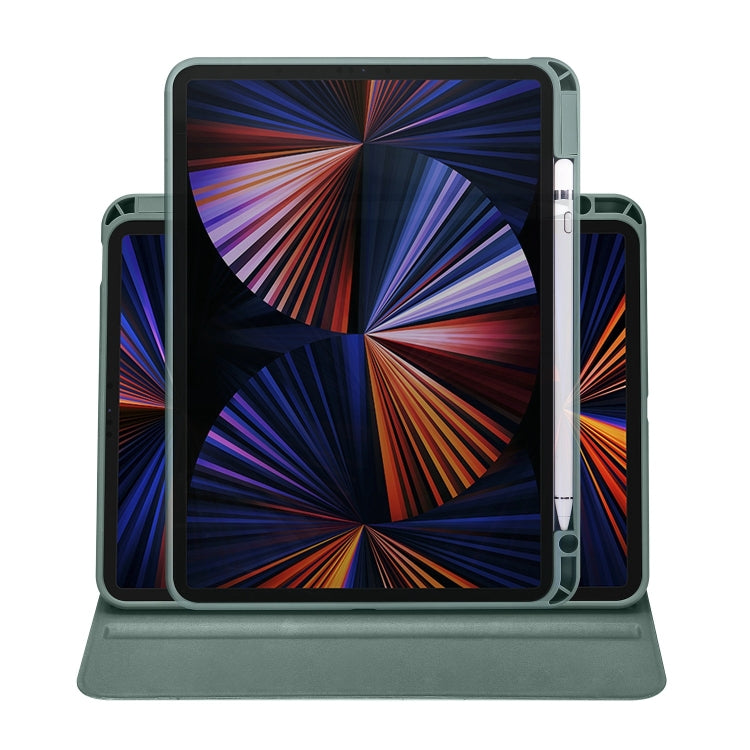 For iPad Pro 13 2024 Acrylic 360 Degree Rotation Holder Leather Tablet Case(Pine Green) - iPad Pro 13 2024 Cases by PMC Jewellery | Online Shopping South Africa | PMC Jewellery | Buy Now Pay Later Mobicred