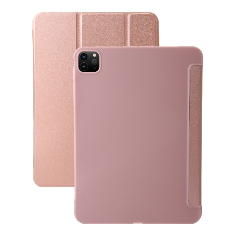 For iPad Pro 13 2024 Three-fold Holder Flip Tablet Leather Case(Rose Gold) - iPad Pro 13 2024 Cases by PMC Jewellery | Online Shopping South Africa | PMC Jewellery | Buy Now Pay Later Mobicred