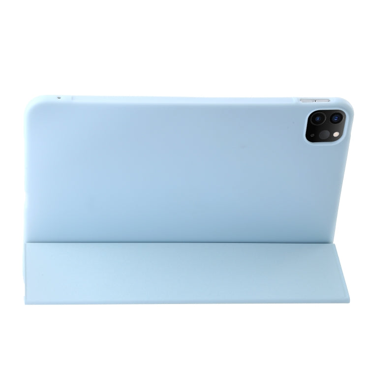 For iPad Pro 13 2024 Three-fold Holder Flip Tablet Leather Case(Sky Blue) - iPad Pro 13 2024 Cases by PMC Jewellery | Online Shopping South Africa | PMC Jewellery | Buy Now Pay Later Mobicred