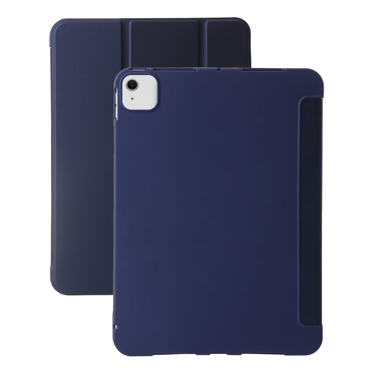 For iPad Air 13 2024 Three-fold Holder Flip Tablet Leather Case(Dark Blue) - iPad Air 13 2024 Cases by PMC Jewellery | Online Shopping South Africa | PMC Jewellery | Buy Now Pay Later Mobicred