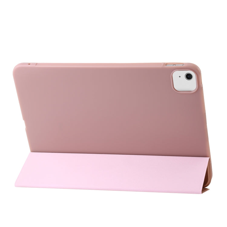 For iPad Air 11 2024 Three-fold Holder Flip Tablet Leather Case(Rose Gold) - iPad Air 11 2024 Cases by PMC Jewellery | Online Shopping South Africa | PMC Jewellery | Buy Now Pay Later Mobicred