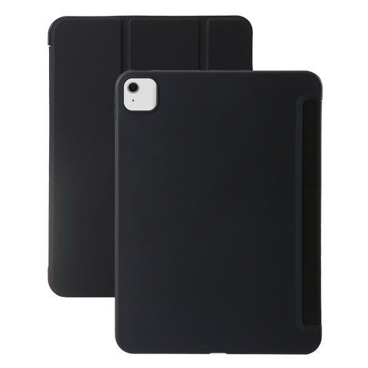 For iPad Air 11 2024 Three-fold Holder Flip Tablet Leather Case(Black) - iPad Air 11 2024 Cases by PMC Jewellery | Online Shopping South Africa | PMC Jewellery | Buy Now Pay Later Mobicred