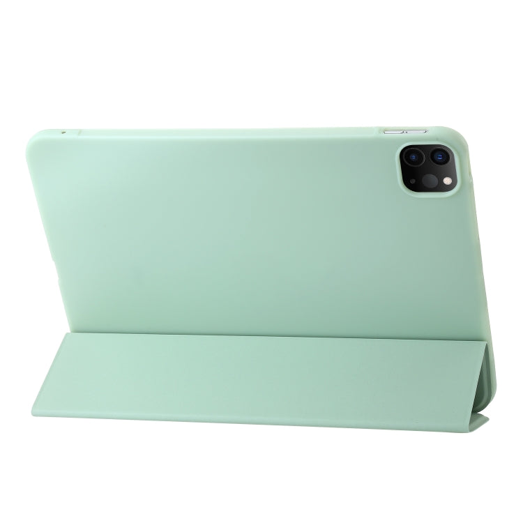 For iPad Pro 11 2024 Three-fold Holder Flip Tablet Leather Case(Mint Green) - iPad Pro 11 2024 Cases by PMC Jewellery | Online Shopping South Africa | PMC Jewellery | Buy Now Pay Later Mobicred