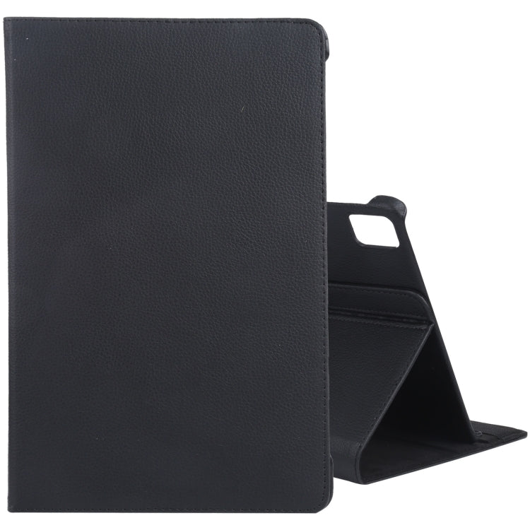 For iPad Pro 13 2024 360 Degree Rotation Litchi Texture Leather Tablet Case with Holder(Black) - iPad Pro 13 2024 Cases by PMC Jewellery | Online Shopping South Africa | PMC Jewellery | Buy Now Pay Later Mobicred