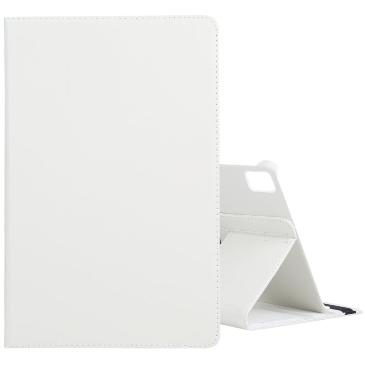 For iPad Air 13 2024 360 Degree Rotation Litchi Texture Leather Tablet Case with Holder(White) - iPad Air 13 2024 Cases by PMC Jewellery | Online Shopping South Africa | PMC Jewellery | Buy Now Pay Later Mobicred