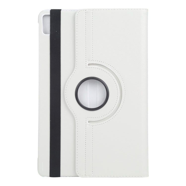 For iPad Air 13 2024 360 Degree Rotation Litchi Texture Leather Tablet Case with Holder(White) - iPad Air 13 2024 Cases by PMC Jewellery | Online Shopping South Africa | PMC Jewellery | Buy Now Pay Later Mobicred