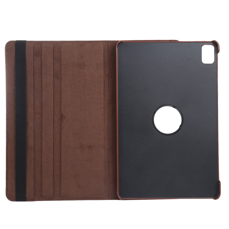 For iPad Air 13 2024 360 Degree Rotation Litchi Texture Leather Tablet Case with Holder(Brown) - iPad Air 13 2024 Cases by PMC Jewellery | Online Shopping South Africa | PMC Jewellery | Buy Now Pay Later Mobicred