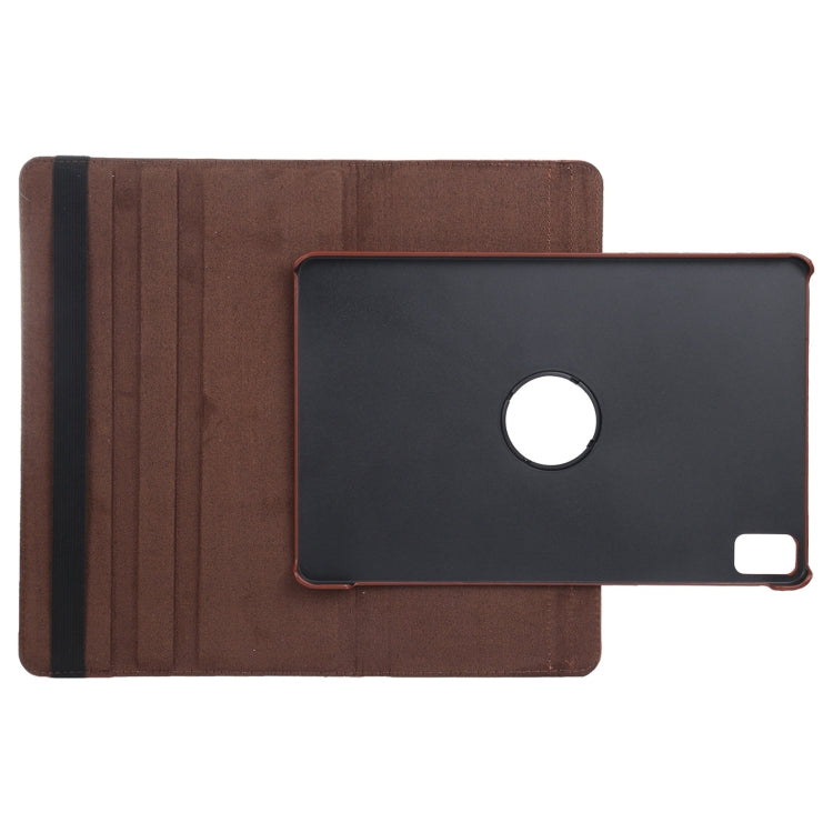 For iPad Air 13 2024 360 Degree Rotation Litchi Texture Leather Tablet Case with Holder(Brown) - iPad Air 13 2024 Cases by PMC Jewellery | Online Shopping South Africa | PMC Jewellery | Buy Now Pay Later Mobicred