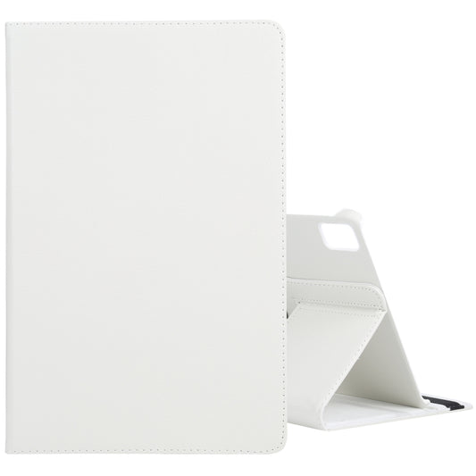 For iPad Air 11 2024 360 Degree Rotation Litchi Texture Leather Tablet Case with Holder(White) - iPad Air 11 2024 Cases by PMC Jewellery | Online Shopping South Africa | PMC Jewellery | Buy Now Pay Later Mobicred