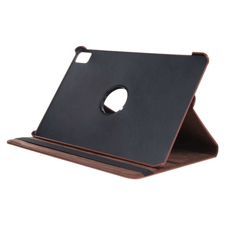 For iPad Air 11 2024 360 Degree Rotation Litchi Texture Leather Tablet Case with Holder(Brown) - iPad Air 11 2024 Cases by PMC Jewellery | Online Shopping South Africa | PMC Jewellery | Buy Now Pay Later Mobicred