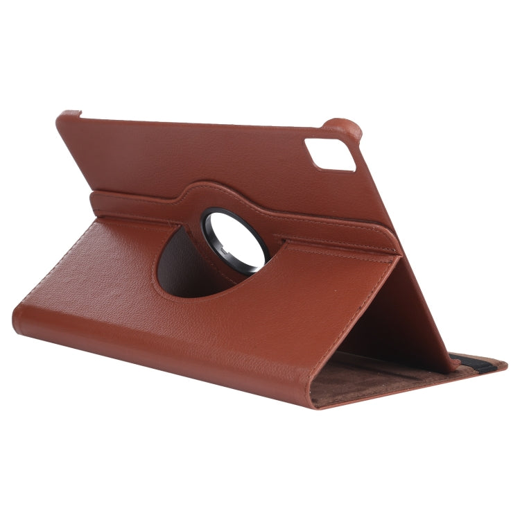 For iPad Pro 11 2024 360 Degree Rotation Litchi Texture Leather Tablet Case with Holder(Brown) - iPad Pro 11 2024 Cases by PMC Jewellery | Online Shopping South Africa | PMC Jewellery | Buy Now Pay Later Mobicred